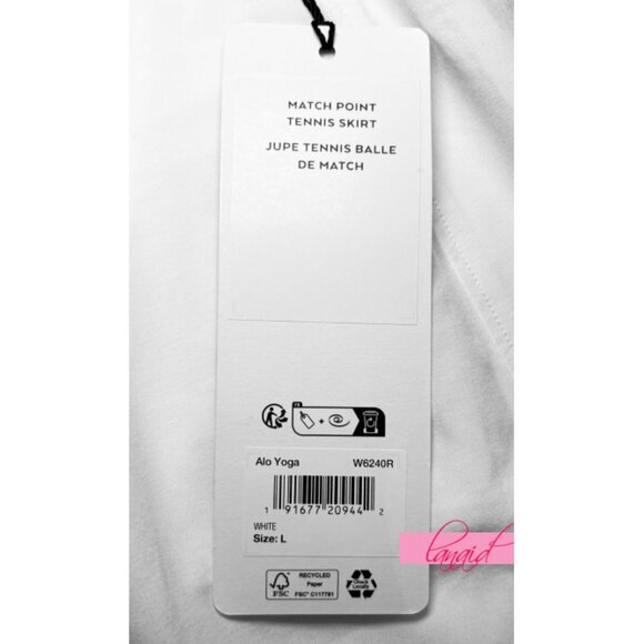 Alo Match Point Tennis Skirt White Black Active Sports Exercise Run Mini Skort - Picture 15 of 17